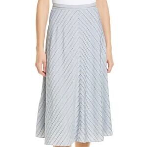 Lewit Chevron Stripe Midi Skirt Blue 18